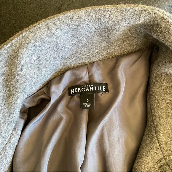 J. CREW MERCANTILE City Coat in Grey Size 2 - Picture 9 of 12
